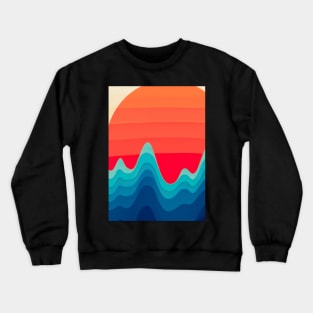 Retro Mountains and Sun Crewneck Sweatshirt